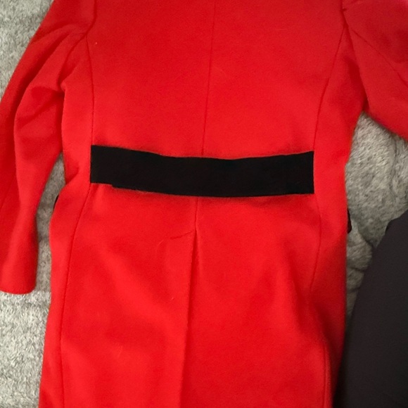 Rothschild Girls Red Wool Coat with Black Accents - Picture 5 of 5